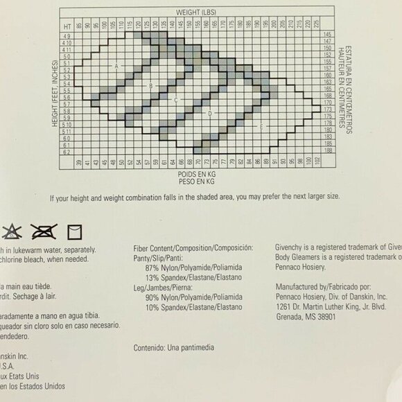 Givenchy Body Gleamers Control Top Pantyhose Jet Black Size B Medium - Picture 3 of 3